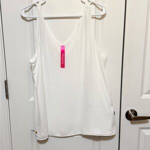 Lilly Pulitzer Florin sleeveless top in resort white Lileeze material XL